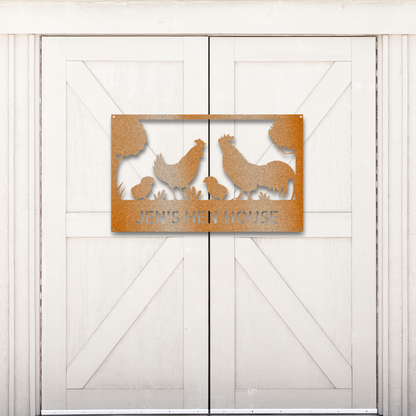 Personalized Hen House Monogram - Steel Wall Art