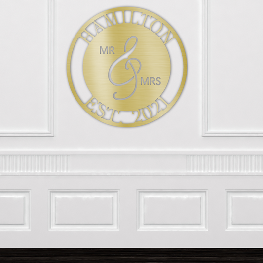 Personalized Mr. and Mrs. - Steel Wall Art