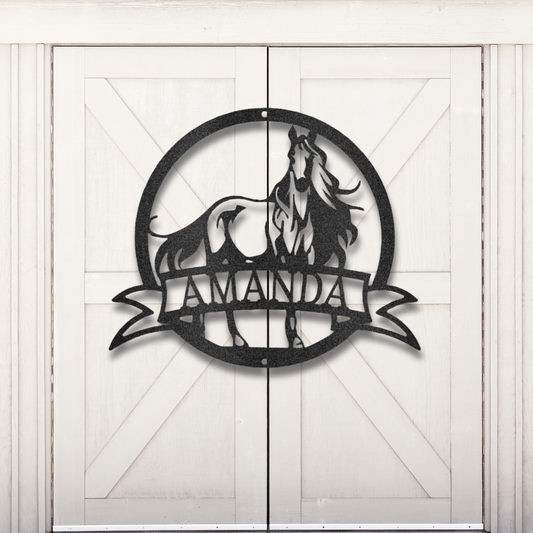 Personalized Majestic Horse Monogram - Steel Wall Art