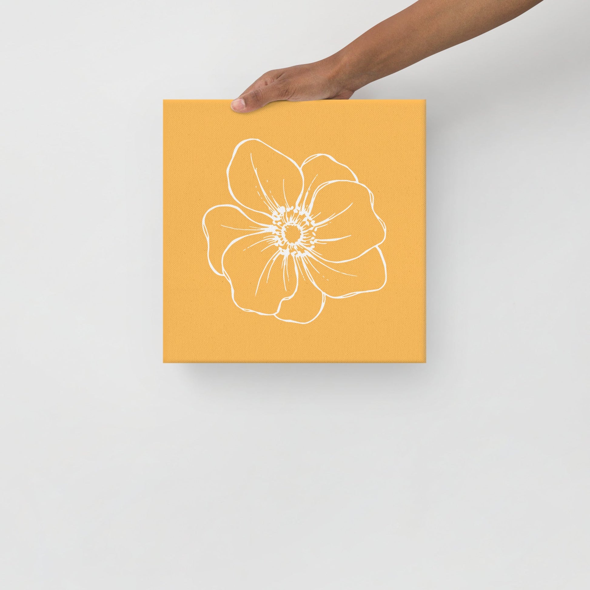 Orange w/Flower | Thin Canvas