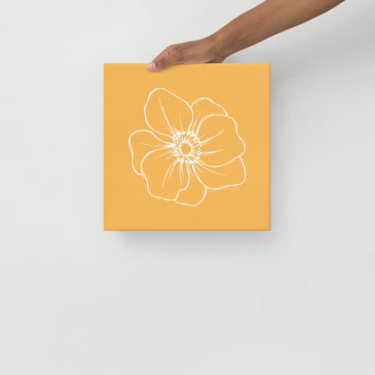 Orange w/Flower | Thin Canvas