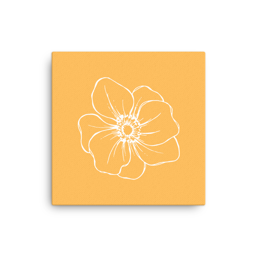 Orange w/Flower | Thin Canvas