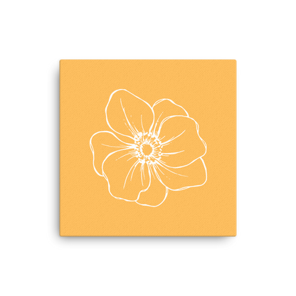 Orange w/Flower | Thin Canvas