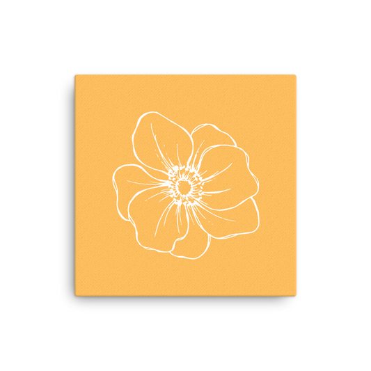 Orange w/Flower | Thin Canvas