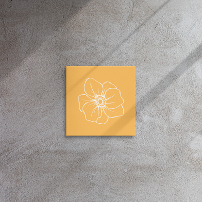 Orange w/Flower | Thin Canvas