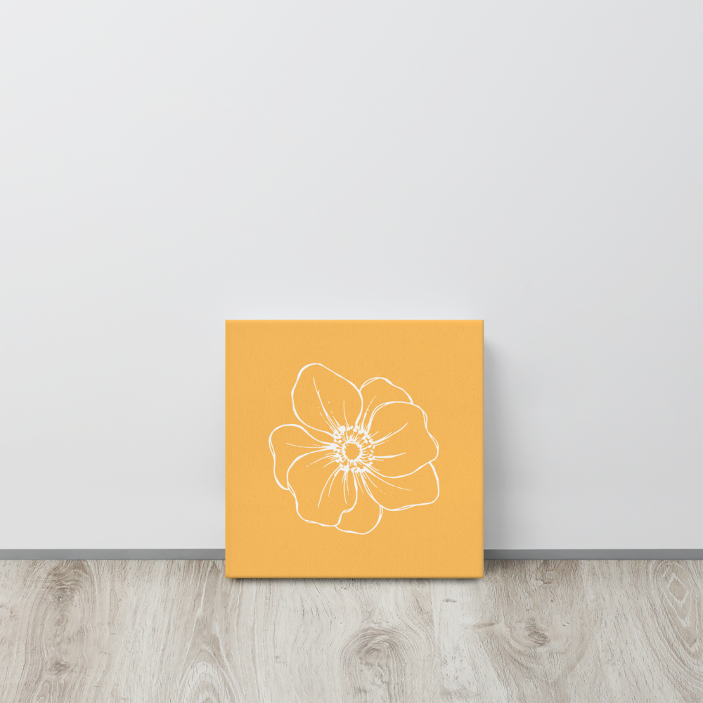 Orange w/Flower | Thin Canvas