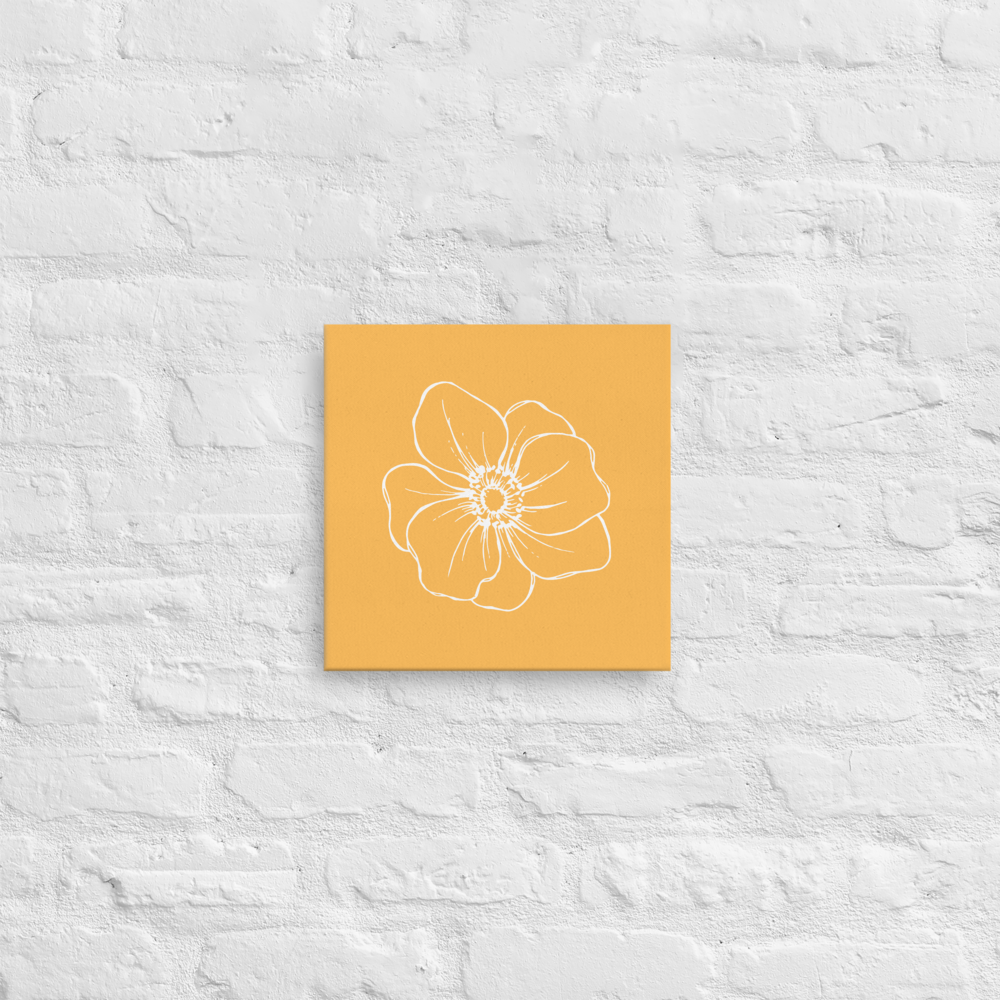 Orange w/Flower | Thin Canvas