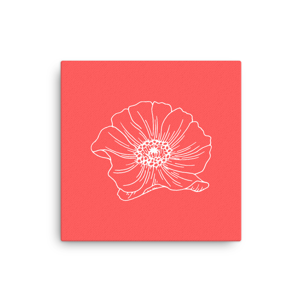 Red w/Flower | Thin Canvas