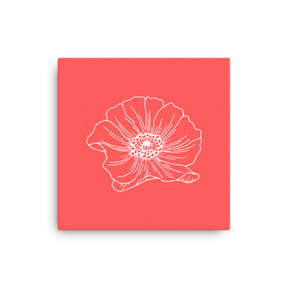 Red w/Flower | Thin Canvas