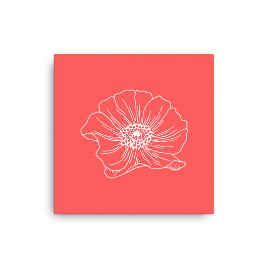 Red w/Flower | Thin Canvas