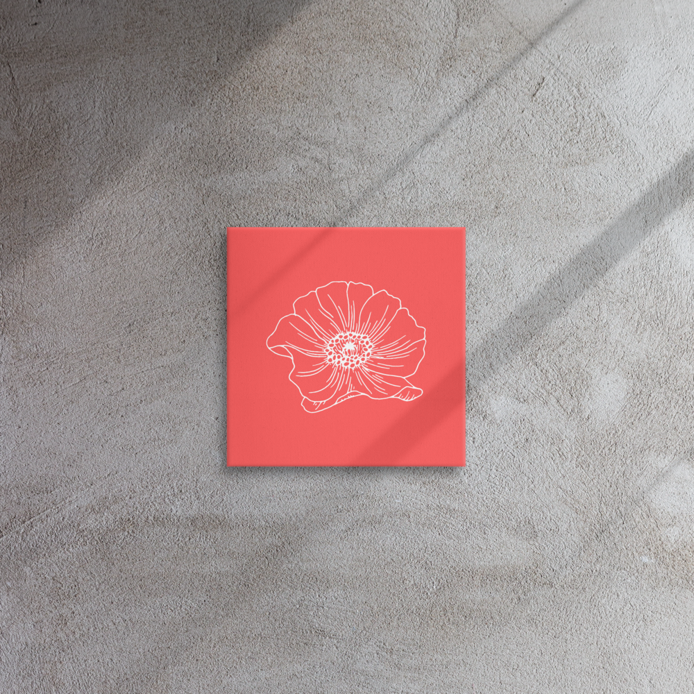 Red w/Flower | Thin Canvas