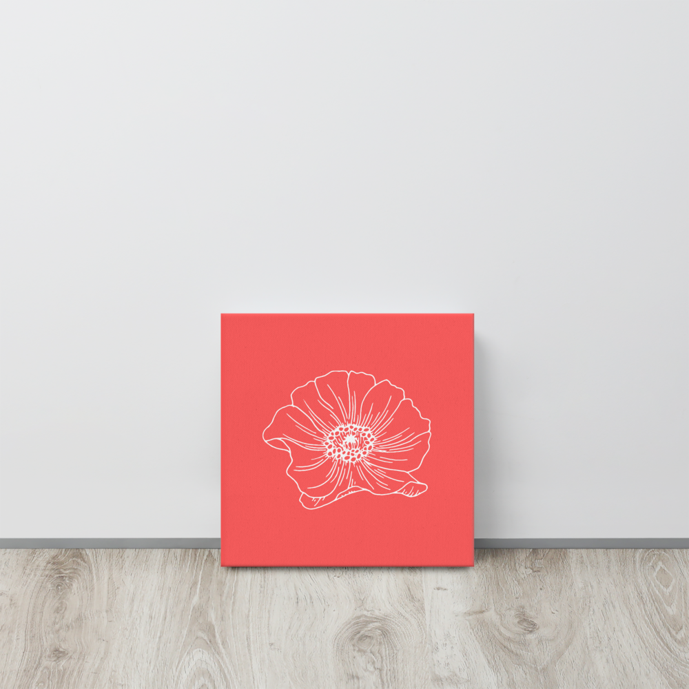 Red w/Flower | Thin Canvas