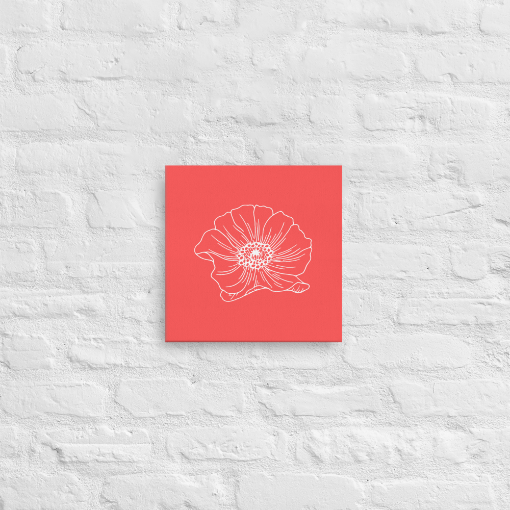 Red w/Flower | Thin Canvas