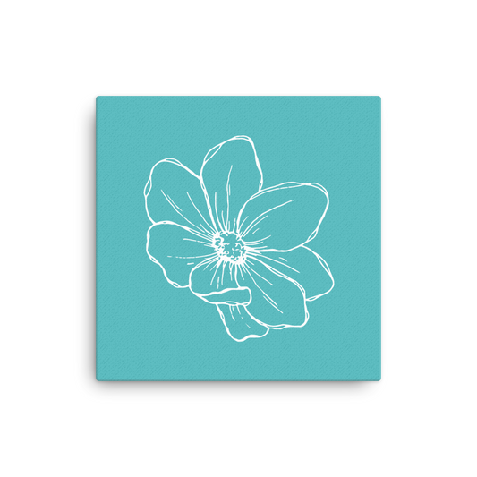 Turquoise w/Flower | Thin Canvas