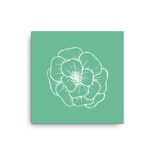 Green w/Flower | Thin Canvas