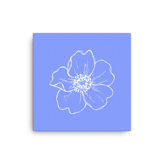 Periwinkle w/Flower | Thin Canvas