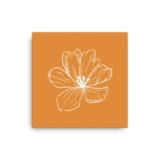 Light Orange w/Flower | Thin Canvas